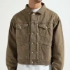 Calvin Klein Boxy Oversized Archive Denim Jacket Brown
