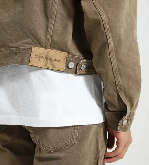Calvin Klein Boxy Oversized Archive Denim Jacket Brown
